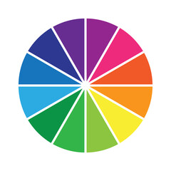 Obraz premium Sector color wheel. Multi-colored wheel. Segmented palette. Round multicolored chart. Vector illustration. Stock image.