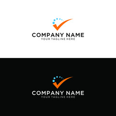Obraz premium Modern tick abstract wave logo design, business icon. Geometric emblem - Vector