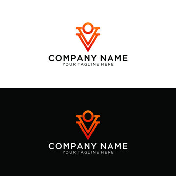 VVO circular emblem alphabet letter vector logo template