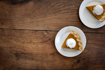 Pumpkin Pie Slices with room for copy