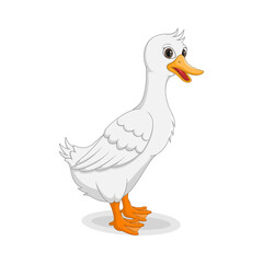 Cartoon funny goose isolated on white background