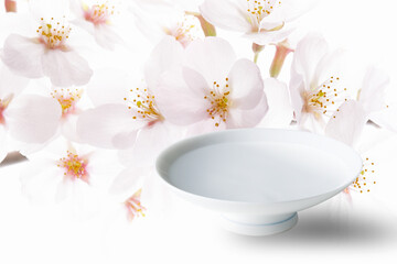 盃と桜の花