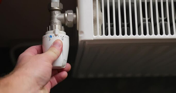 Turning on the heating radiator in a room