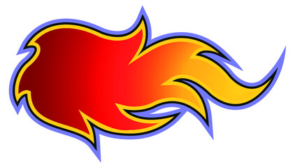 Fire flame vector art illustration isolated on white background. Ideal for logo design, stickers, decals and any kind of decoration.
