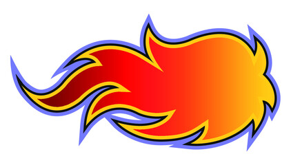 Fire flame vector art illustration isolated on white background. Ideal for logo design, stickers, decals and any kind of decoration.