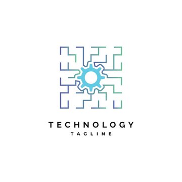 Technology logo design symbol vector template