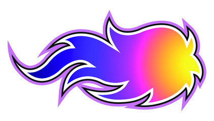Fire flame vector art illustration isolated on white background. Ideal for logo design, stickers, decals and any kind of decoration.