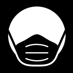 Simple Face Covering Required or No Face Mask No Entry Icon. Vector Image.
