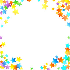 Rainbow Festive Confetti. Carnival Star Falling.