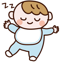 すやすや眠る赤ちゃん_ブルー