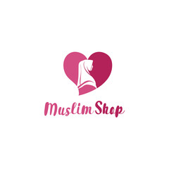 Muslim Shop Logo Vector Symbol Hert  Love
