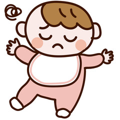 具合が悪そうな赤ちゃん_ピンク