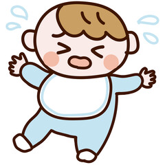泣きじゃくる赤ちゃん_ブルー
