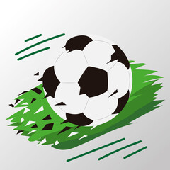 Soccer poster with a soccer ball - Vector illsutration