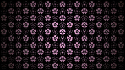 Cherry flower pattern wall paper. Black color background.