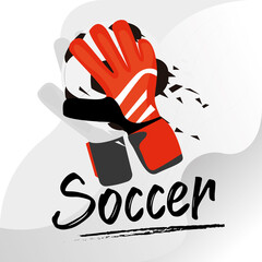 Soccer goalkeeper gloves. Soccer uniform - Vector illustration