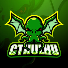 Green cthulhu mascot esport logo design