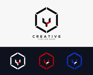 Letter Y vector line hexagon logo design template. Elegant, modern and universal geometric logotype symbol. Vector illustration