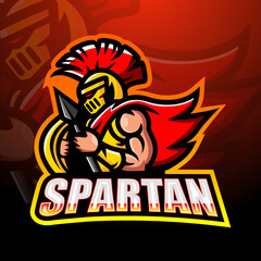Spartan warrior mascot esport logo design