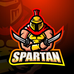 Spartan warrior mascot esport logo design