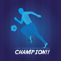 Man play soccer. Soccer poster - Vector illustration