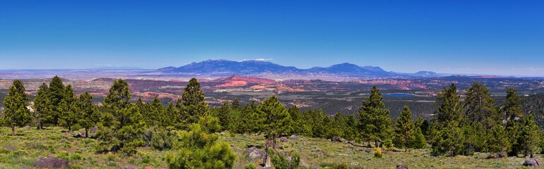 Naklejka premium Boulder Mountain Homestead Overlook views from Scenic Byway Highway 12 near Grand Staircase-Escalante National Monument between Boulder and Torrey off Highway 12 in Southern Utah. United States.