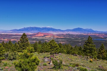 Boulder Mountain Homestead Overlook views from Scenic Byway Highway 12 near Grand Staircase-Escalante National Monument between Boulder and Torrey off Highway 12 in Southern Utah. United States.
