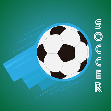 Soccer poster with a soccer ball - Vector illsutration