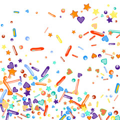 Sprinkles grainy. Cupcake donuts background.