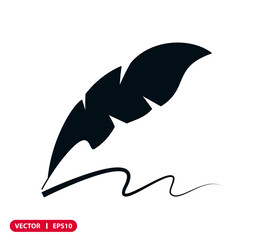 Feather icon vector logo design illustration