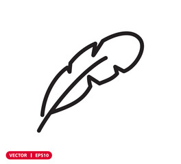 Feather icon vector logo design illustration