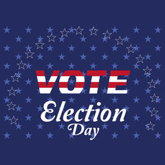 USA election day poster. Vote 2020 - Vector illustration
