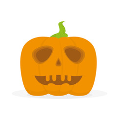 Scary halloween pumpkin icon. Halloween holiday - Vector