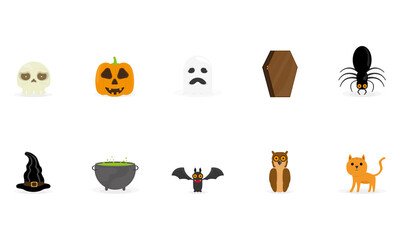 Set of halloween icons. Halloween holiday - Vector