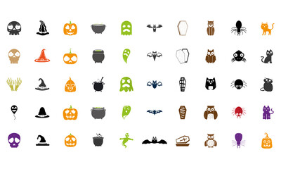 Set of halloween icons. Halloween holiday - Vector