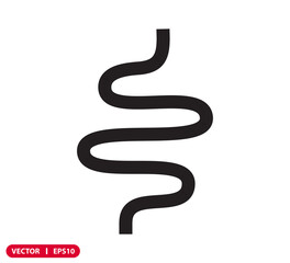 Naklejka premium Intestine icon vector flat style illustration