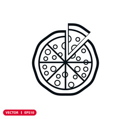 Pizza icon vector flat style illustration