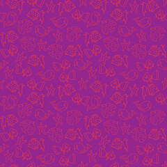 Fototapeta na wymiar Vector violet textured aquatic seamless pattern