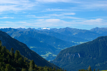 landscape in the mountains, view from Rofan Mountains in Tyrol, Austria