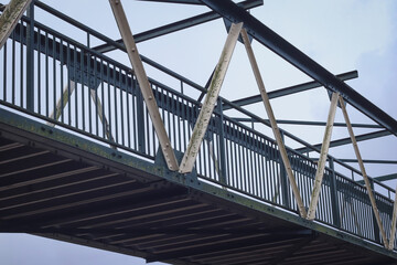 metal bridge over the river