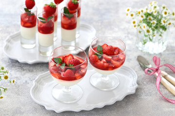 ぷるぷるパンナコッタ　いちごのソース