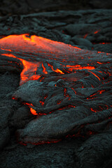 Volcanic lava flow, Hawaii