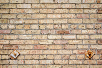 Close Up of a Tan Exterior Brick Wall