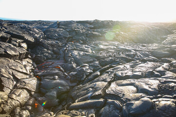 Volcanic lava flow, Hawaii