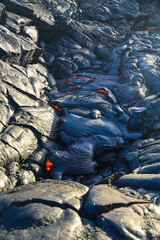 Volcanic lava flow, Hawaii
