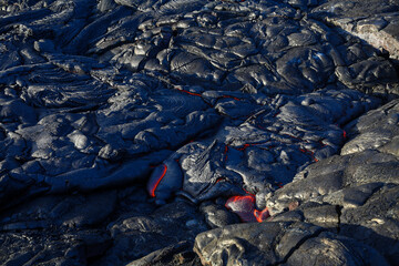 Volcanic lava flow, Hawaii