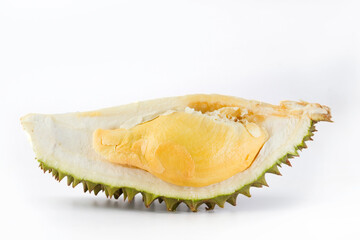 Fresh Durian Fruit on white background 
