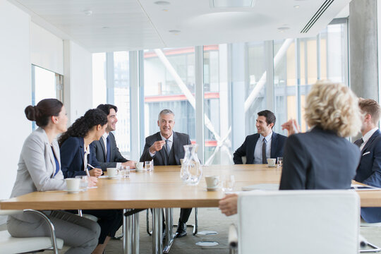 Corporate business people talking in conference room meeting