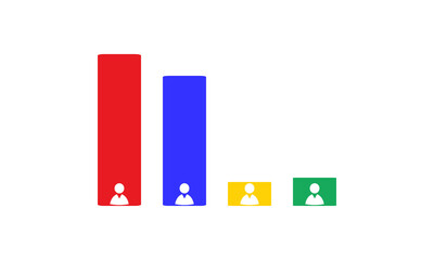 election result red candidate win, vector illustration