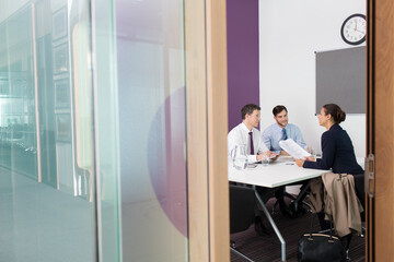 Fototapeta premium Business people talking n conference room meeting